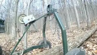#402 Using My ATV UTV Log Skidder To Drag Out An Oak Log For Firewood And Lumber!