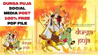 Durga Puja Social Media Post Design Edition, How to Make Navratri Poster Design Editing in Photoshop
