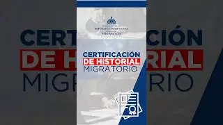 Certificaci&oacute;n de Historial Migratorio. #dgm #migracionrd
