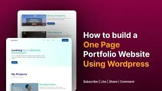 How to build a ONE PAGE portfolio website using Wordpress for free #portfoliowebsites #wrodpress