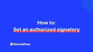 Set a authorized signatory