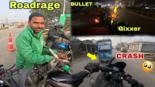 Night Roadrage with Bullet Boy's 🤬 || Delhi Ride Start #crash #roadrage #motovlog @bunny_rider_27 