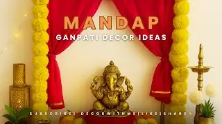 ✨ Ganpati Decoration Ideas 2025😍😍|| Simple & Beautiful Mandap Decor || গণপতি সাজসজ্জার আইডিয়া ☘️