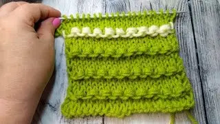 Узор спицами  Узелки на лицевой глади Beautiful, textured knitting pattern.