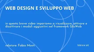 web design - attivare i moduli di GlisWeb