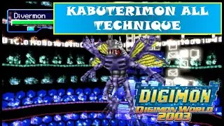Digimon World 2003 Gameplay - Kabuterimon All Technique & Signature Move