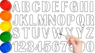 ABCDEFGHIJKLMNOPQRSTUVWXYZ & 1234567890 for Kids // Draw & Paint Alphabet and Numbers #ksart