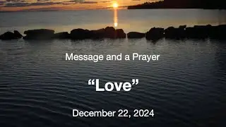 Message & Prayer. December 22 2024. Avon Federated Church (Avon IL)