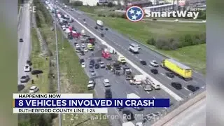 I-24 Eastbound in Rutherford County reopens following multivehicle crash