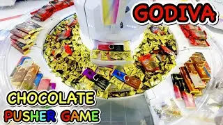 GODIVA Chocolate Pusher Sweet Land Challenge !! Candy Pusher Game !! ゴディバ チョコレート スイートランド