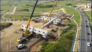 Se montează prima grindă pe lotul 2 al Autostrăzii Sibiu-Pitești