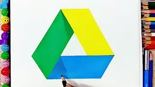 How to Draw the Google Drive Logo | Rabia Drawing Art