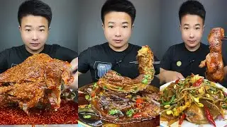 ASMR MUKBANG | SPICY BRAISED PORK BELLY |  EATING SHOW | EATING SHOW | Eat Beef Ribs #food #266