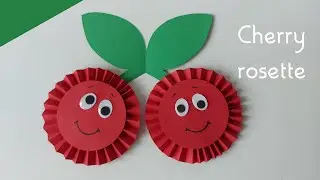 How To Make Cherry Rosette For Kids / Nursery Craft Ideas / Easy Paper Crafts / 5 Minute Crafts