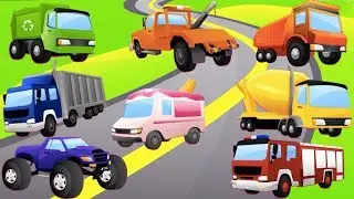 Learning Street Vehicle Names and Sounds Videos For Kids - Car Video for Children