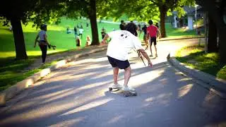 Soul carving a landyaxhtz longboard in Christie Pitts