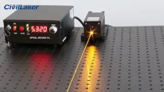 589nm 250mW Yellow DPSS Laser  589nm 250mW 黄色 DPSS レーザー-- From www.CivilLaser.com