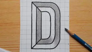 Simple 3d Drawing Letter D /How To Draw Capital Alphabet Easy For Beginners #shorts