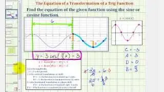 Ex: Find the Equation of a Transformed Cosine Function - Form: Acos(Bx)+C