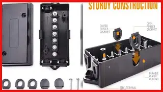 MICTUNING 7 Way Electrical Trailer Junction Box - 7 Gang Trailer Wire Connection Box Weatherproof