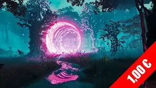 Magenta Jungle Portal Over Water &mdash; HD Sci-Fi Fantasy Stock Video