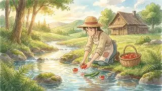 Lakeside Cooking Moments: Grilled Mountain Fish and Homemade Raspberry Tart | Ghibli ASMR