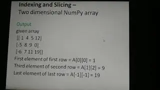 Two Dimensional Numpy Arrays part-1