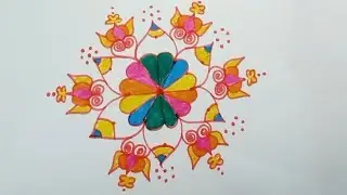 2 Beautiful grand colourful rangolies 🌹#thai poosam kolam#muggulu |@LalarangolibyA.K.R #video