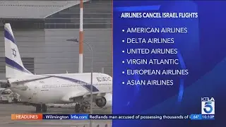 Airlines cancel flights to Israel amid war
