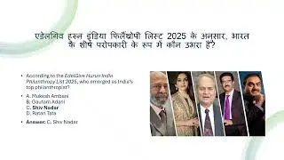Index & Reports 2025 MCQs | 100% Exam-Relevant Current Affairs 2025