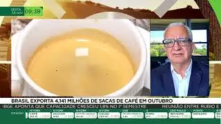 Brazil exported 4.141 million bags of coffee in October.