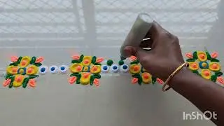 Easy and simple rangoli side borders designs#viral #trending #youtbevideos #