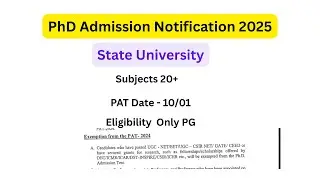 PhD Admission Notification/ State University/ LNMUD #phdadmissionnotification #university #phd