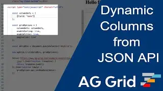 Dynamically Creating Columns from JSON API call in AG Grid