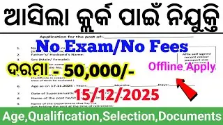 Odisha Clerk and Peon Recruitment 2025 ! Latest Government Jobs In Odisha ! Apply For Offline 