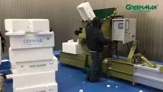 GREEBNAX Styrofoam Compactor A-C200 operated by a seafood processor in USA