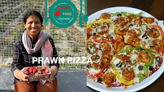 How to make prawn pizza| Home made Shrimps pizza | prawn cheese pizza | pizza dough | aditi food