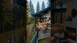 Hidden Sanctuary Porch 🌧️🔥 Cozy Cabin Ambience with Rain & Fireplace #fireplace #rainsounds #asmr