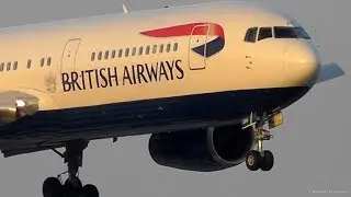 BA Boeing 767-300 & Cyprus A320 Sunset Landing - LCA Plane Spotting w/ ATC Comms