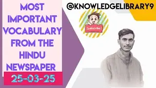 Most Important Vocabulary|Daily Hindu Analysis Vocabs|The Hindu Editorial Vocabulary