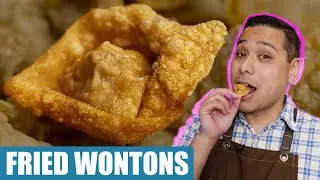 CRISPY pork WONTONS. Indonesian Pangsit Goreng 🇮🇩