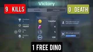 Jurassic Monster World | How to win with Free Dinosaurs |  9 kills , 0 Death, 1 Dino | No Hack