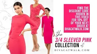 3/4 Sleeved Pink Dresses | Pink A-Line Dresses, Pink Pencil Dress, Mid-Sleeve Pink Dresses, Fuchsia.