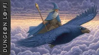 Standing vigil atop a raven through stormy skies  | Dark Fantasy Lofi