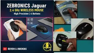 Распаковка беспроводной оптической мыши ZEBRONICS Jaguar, беспроводная, симметричная, высокоточна...
