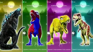 JurassicWorld Godzilla 🆚Tyrannosaurus🦖🆚 T-rex 🆚Indoraptr Tiles Hop Edm Rush
