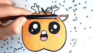 🍎🦌✨ How to Draw an Apple Reindeer • Fast Christmas Drawing Lesson 🎄❄️