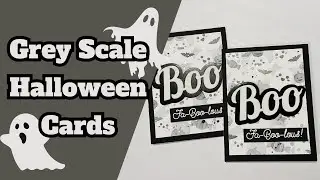 Monochrome Halloween Cards Using Waffle Flower Ghost Stencils and Grey Inks to Create Spooky Cards!!