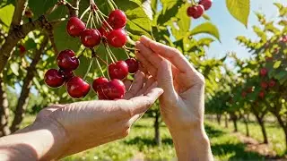 The most biggest & Amazing Cherry Farm 🍒🍒🤩 Asi luce el huerto de cerezas con mas frutos😱