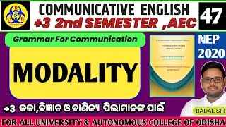 Modality | communicative english 2nd semester |aec english 2nd semester | communicative english